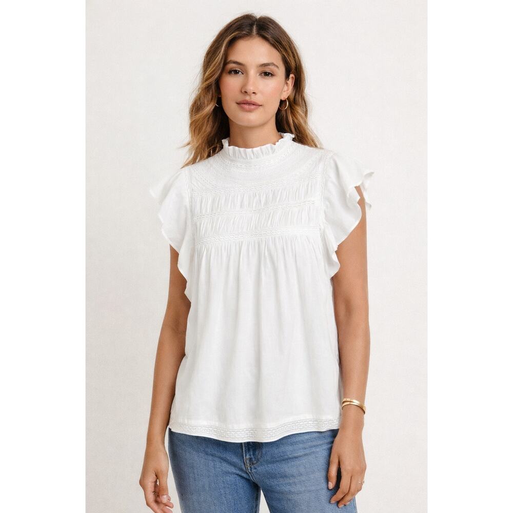 Love The Label Georgia White Cotton Top S NWT CleanGirl Minimalist